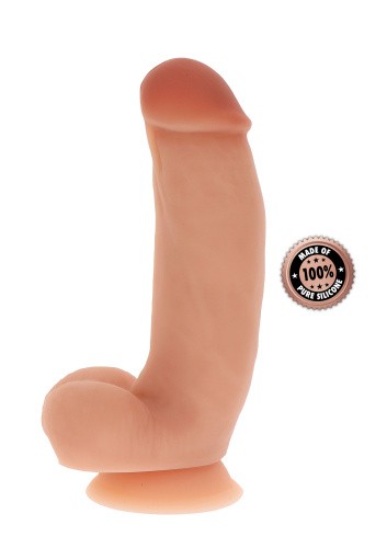 Get Real Silicone Dildo 7 inch w Balls - Силиконовый фаллоимитатор с мошонкой, 18х3.5 см (телесный)
